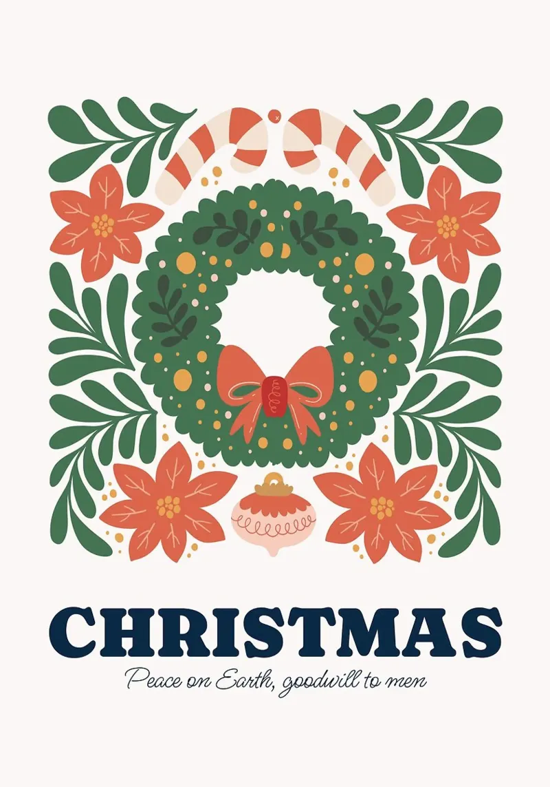 Buon Natale poster con telaio in plastica da Brandi N Huskey