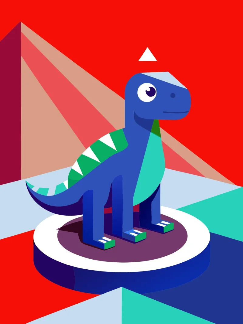 bambola dinosauro vettoriale poster con telaio in plastica da zaidza