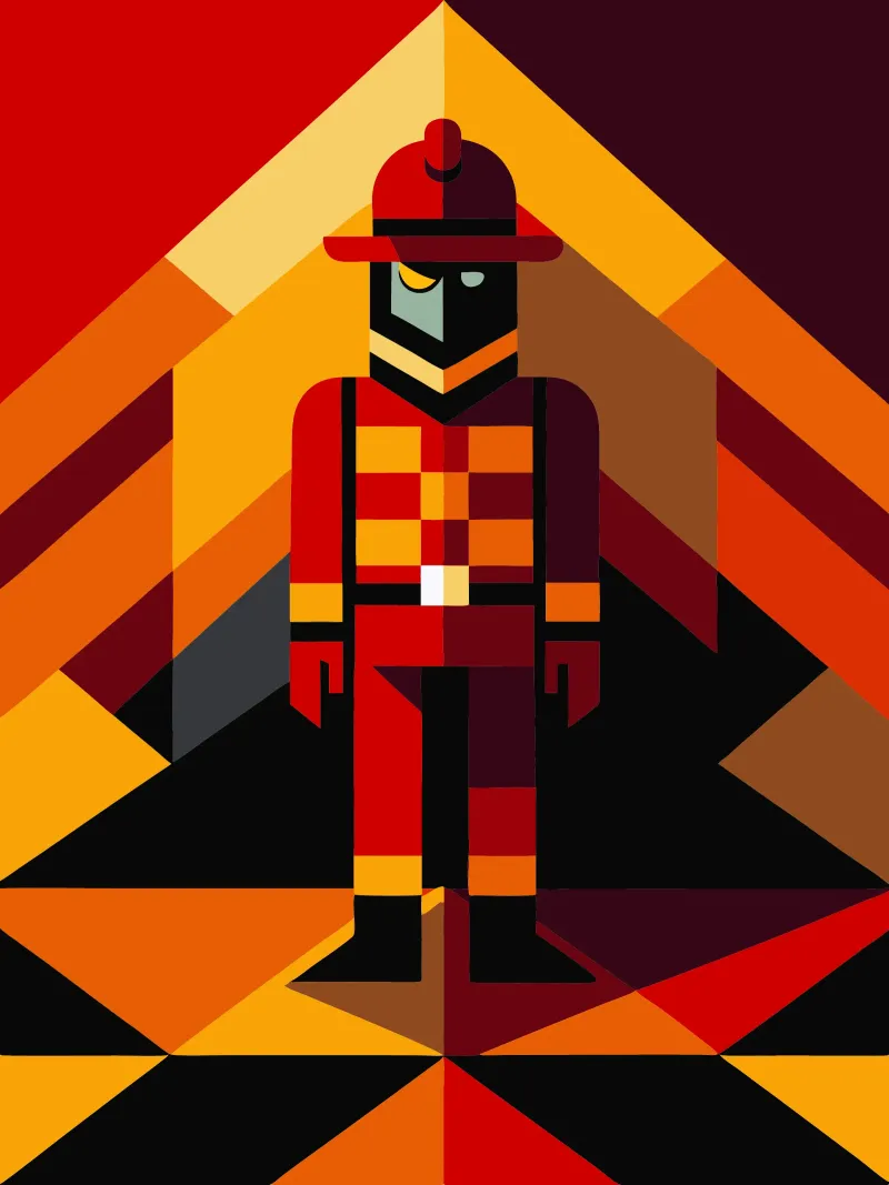 firefighter man vector hahnemühle by zaidza