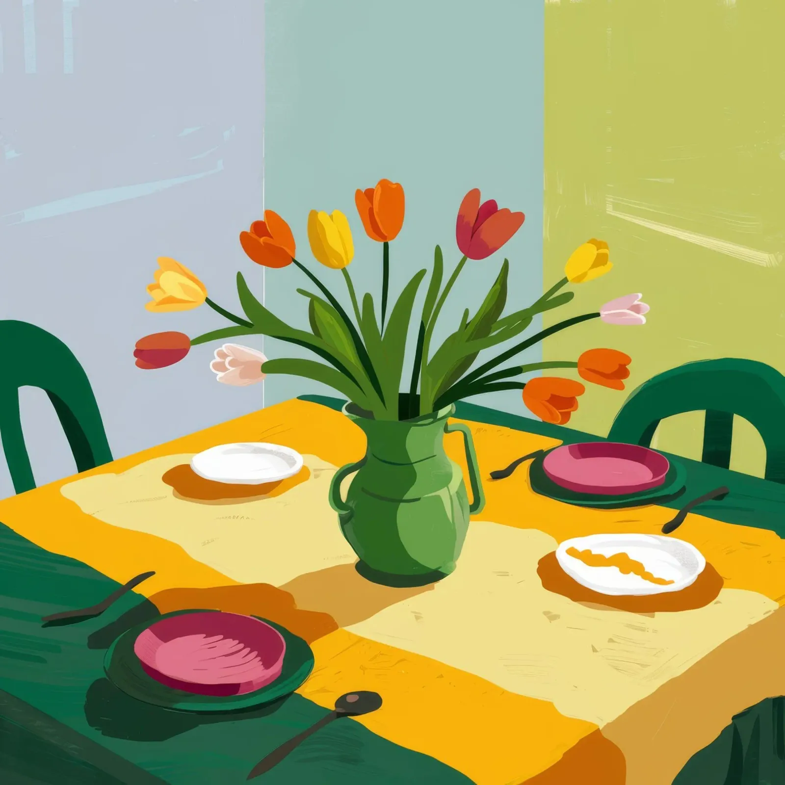 Tulip Table Tranquility canvas by Fable Tempa