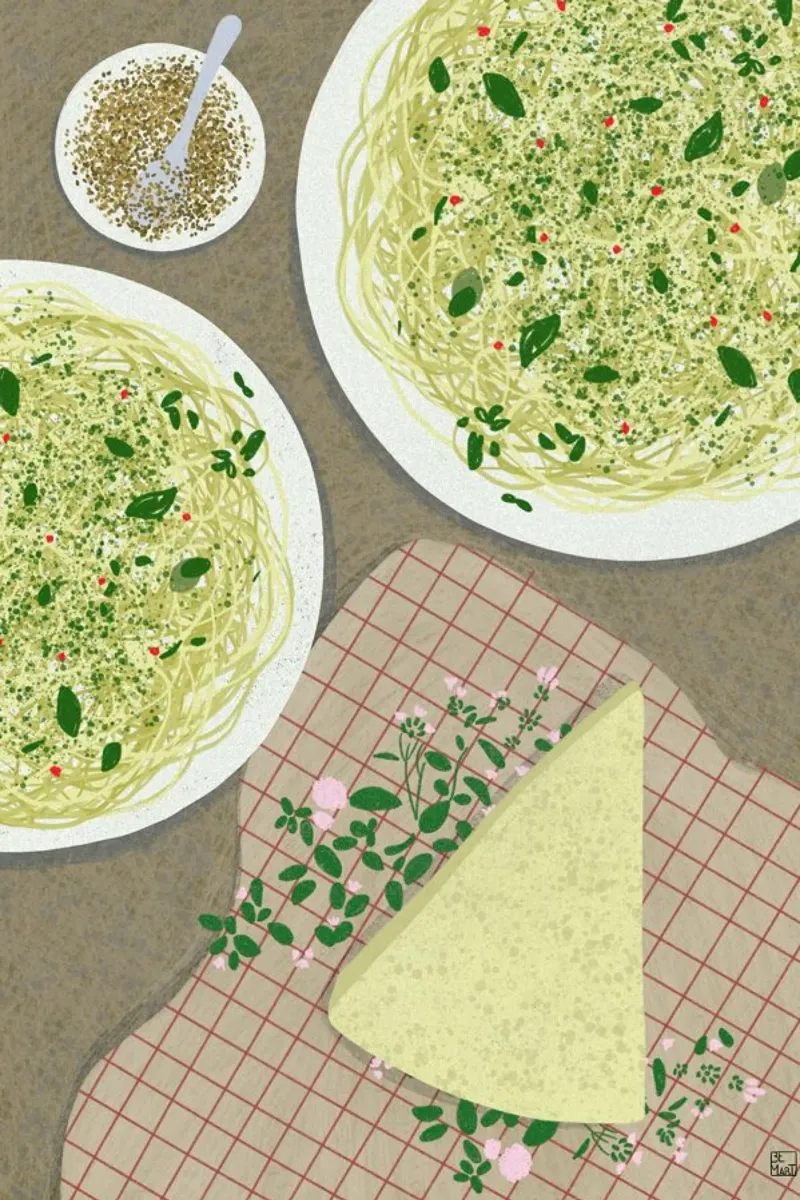 Cheese And Pasta poster con telaio in plastica da Be Mart