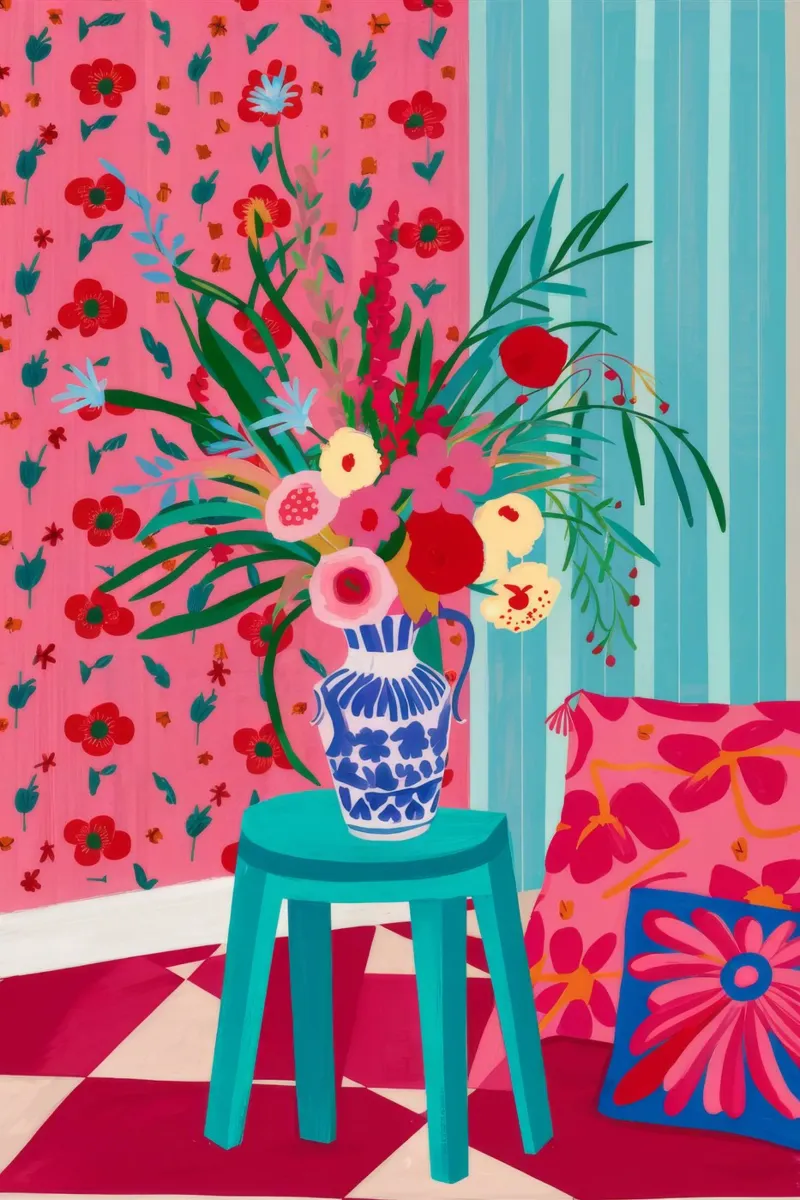 Blaue Vase Tischplatte Hahnemühle von Pan Denim