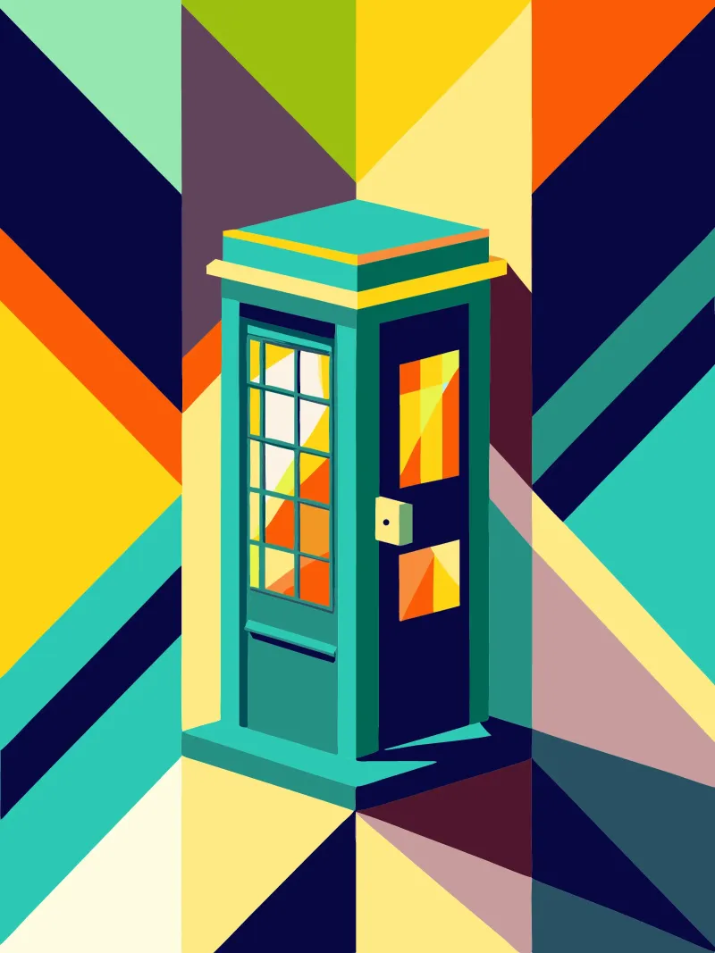 phone booth vector alu-dibond by zaidza