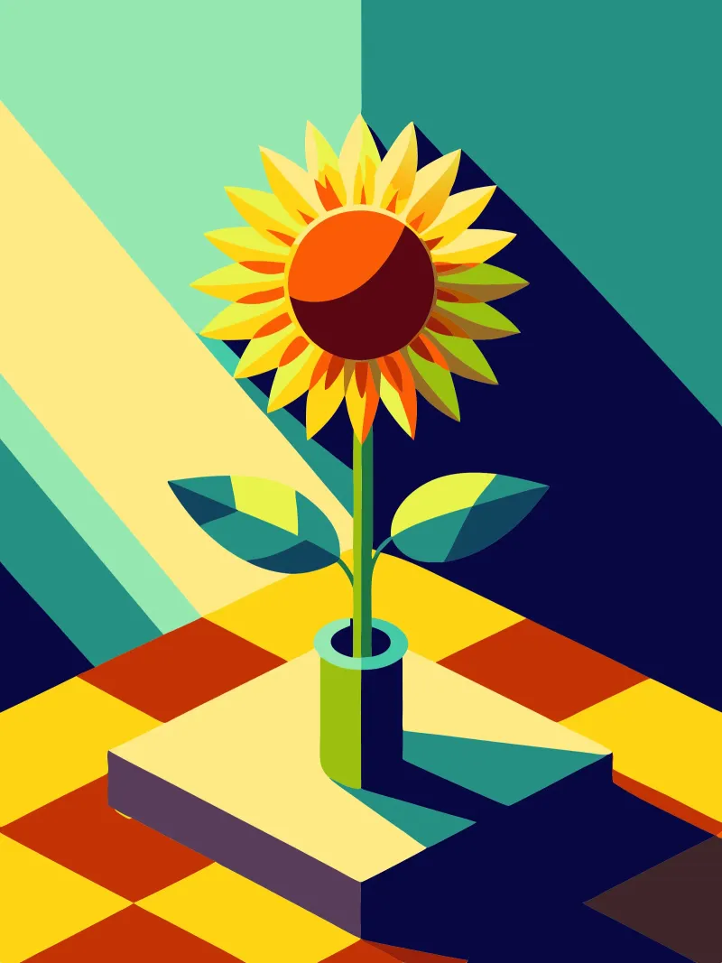 sun flower vector acrylic glass by zaidza