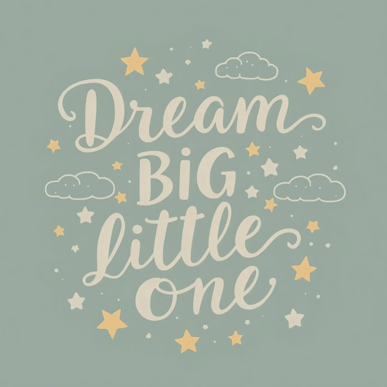 sognare in grande con le nuvole e le stelle dei cartoni animati su un bambino pellicola backlit da DesignDoodle