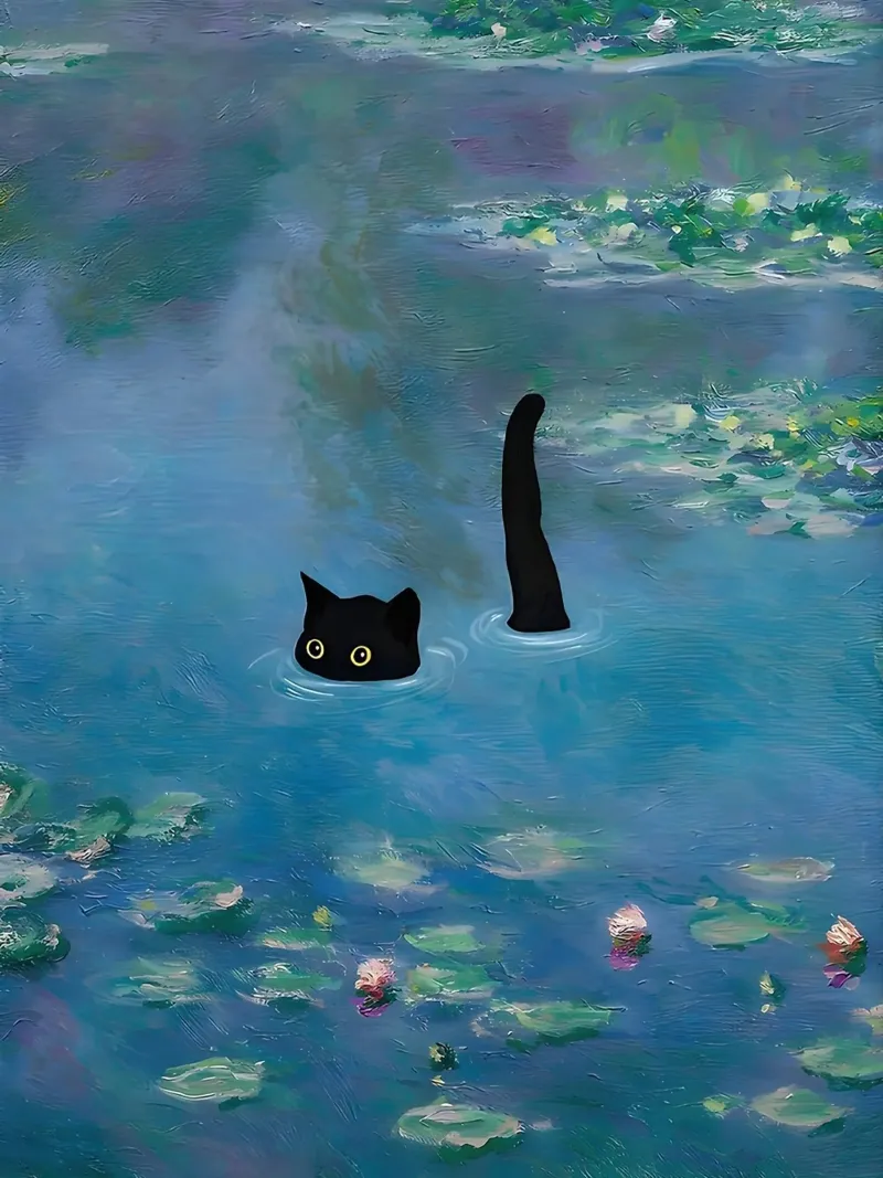Gatto Monet Ninfea carta hahnemühle da ART BEST