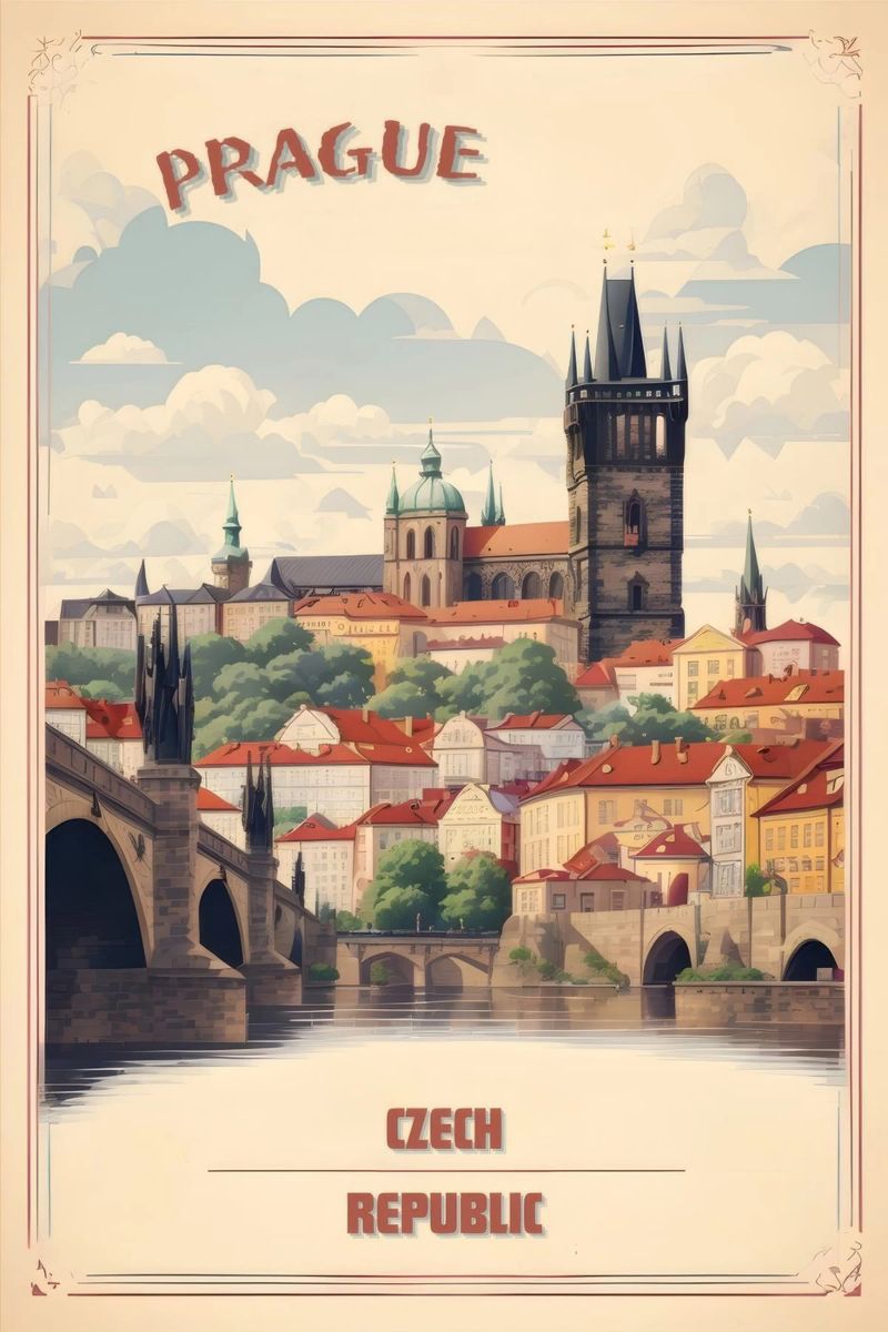 Découvrez l'élégance rétro de Prague poster de Beauty wall