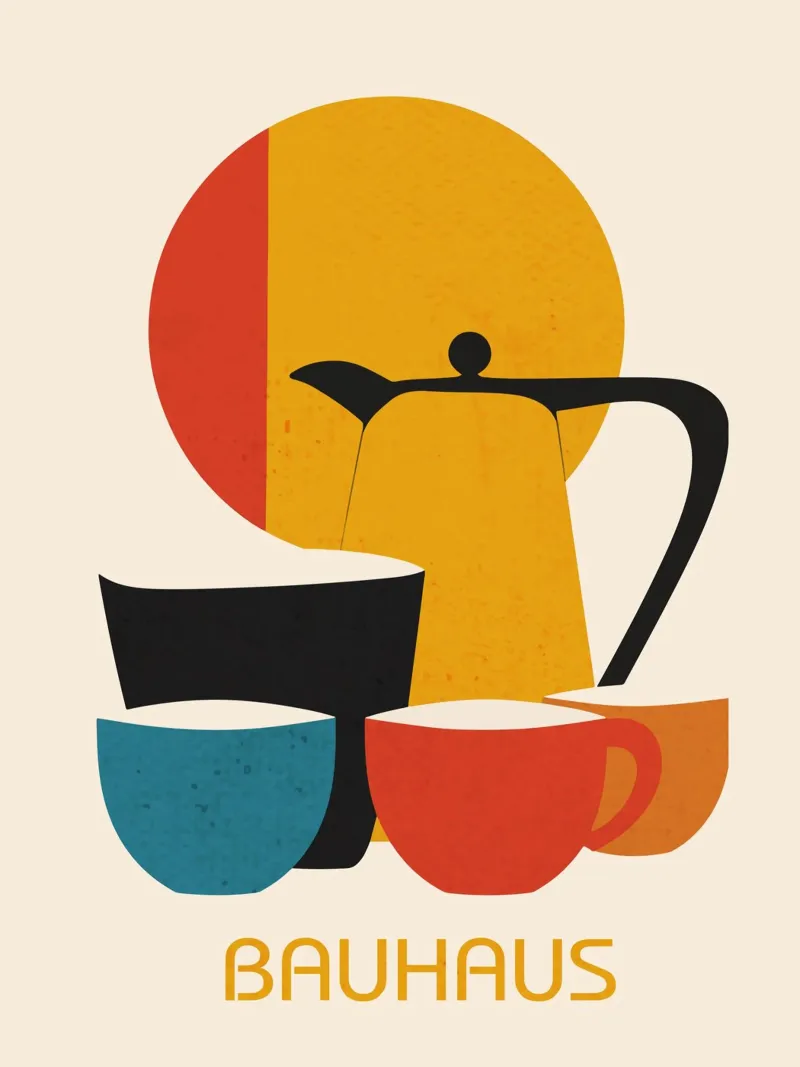 Set da tè e caffè Bauhaus poster con telaio in plastica da LaylaOzHome