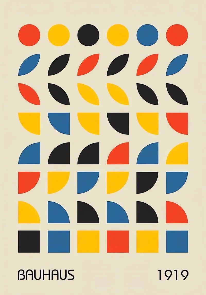 Bauhaus 1919 poster con telaio in legno da Brooke