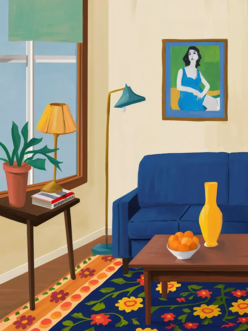 Blauwe Bank Portret canvas van Tiga Bersama