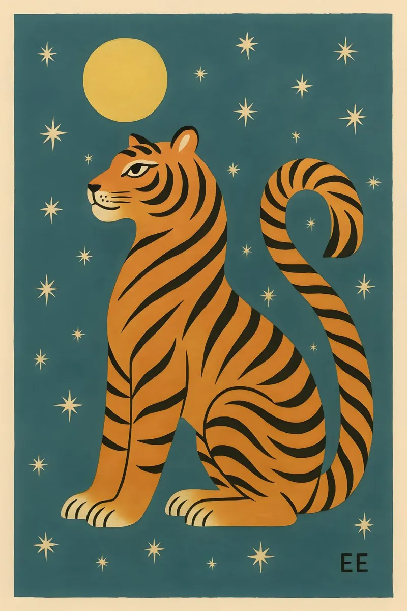 Celestial Moon Tiger alluminio dibond da Art.Piece