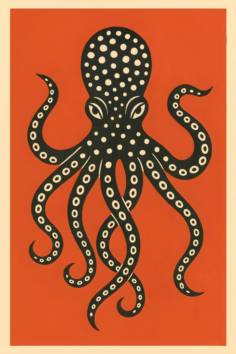 Coral Reverie Octopus poster de Art.Piece