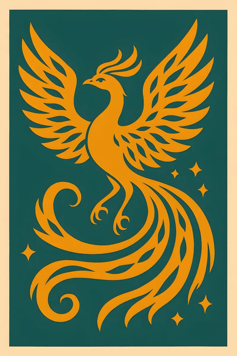Rising Ember Phoenix poster con marco de plástico de Art.Piece