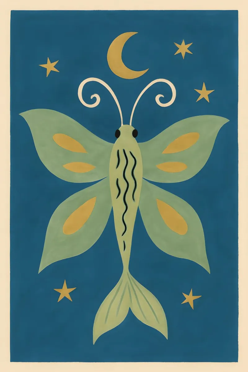 Celestial Sea Moth carta hahnemühle da Art.Piece