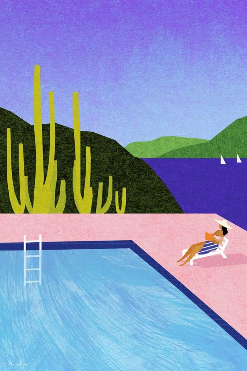 Swimming Pool II Poster von Henry Rivers
