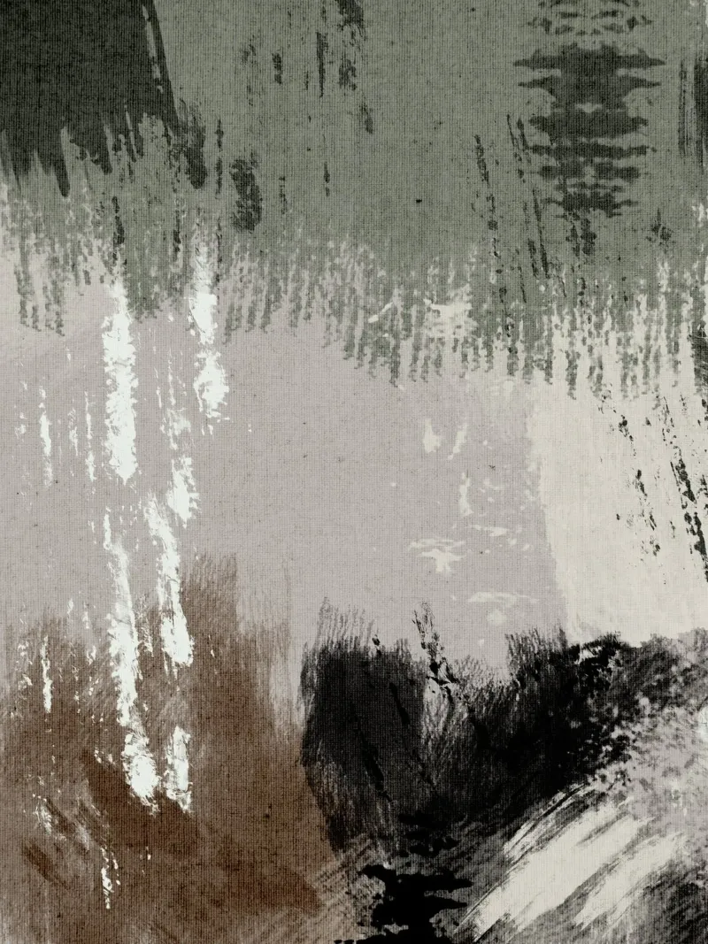 Abstract artwork with brushstrokes in beige, green, brown pellicola backlit da Imaginative