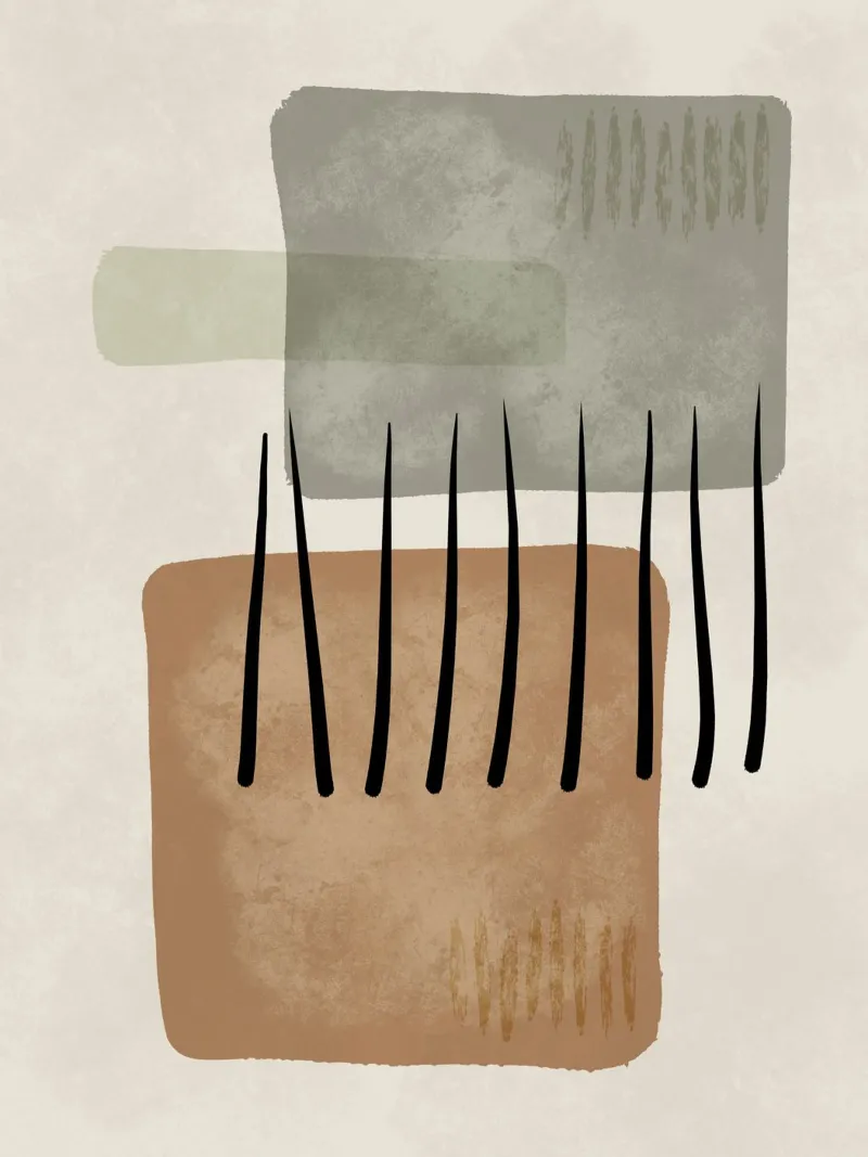 Modern abstract organic shapes and lines in earth tones poster da Imaginative
