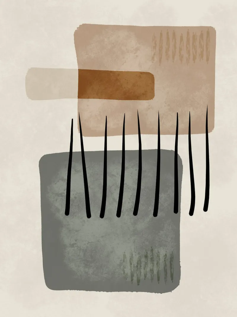 Modern abstract organic shapes and lines in earth tones plexiglass da Imaginative