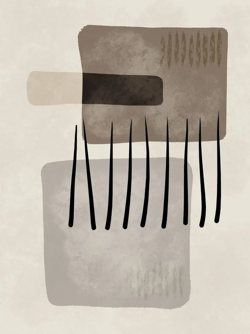 Modern abstract organic shapes and lines in earth tones carta hahnemühle da Imaginative