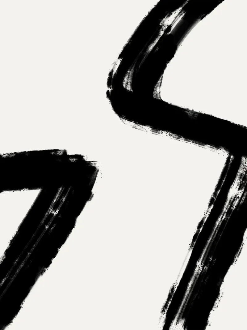 Minimalist Japandi artwork with black brushstrokes II pellicola backlit da Imaginative