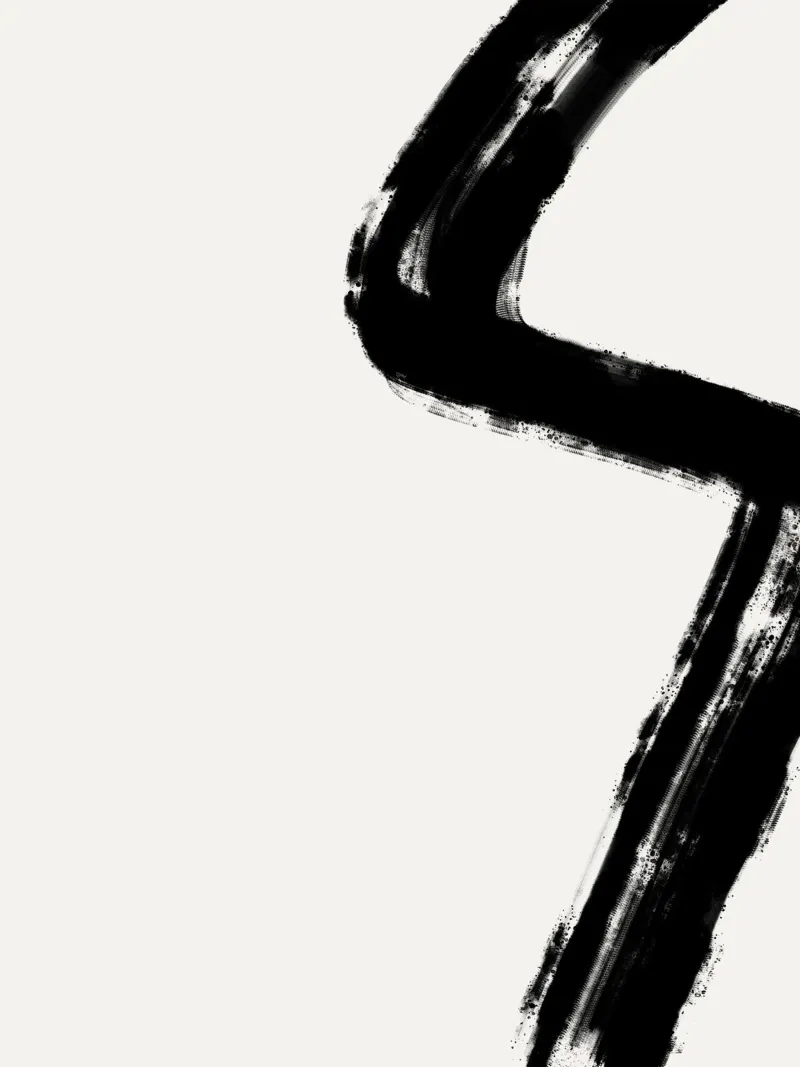 Minimalist Japandi artwork with black brushstrokes I pellicola backlit da Imaginative