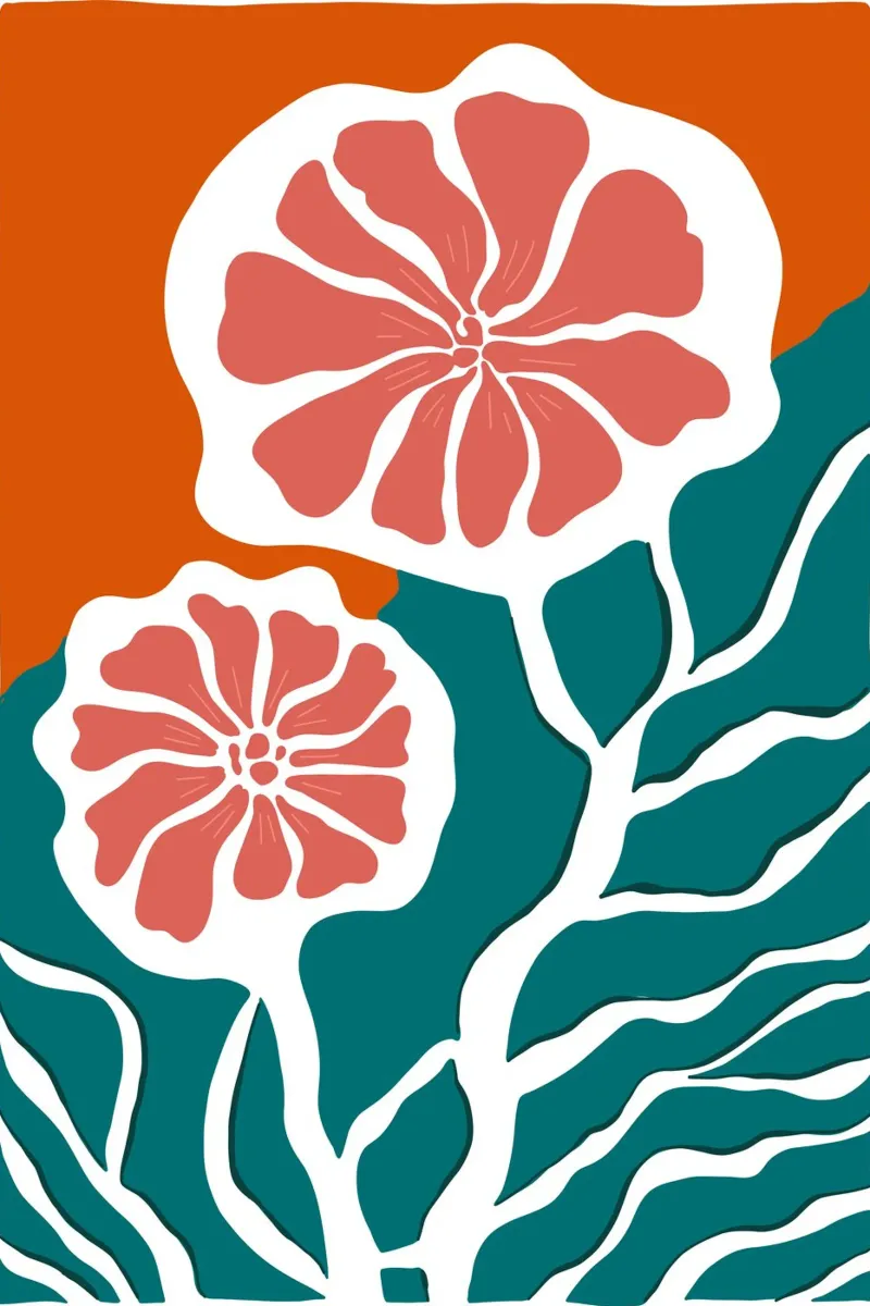 Summer Flower canvas met Baklijst van Artsy Bessy