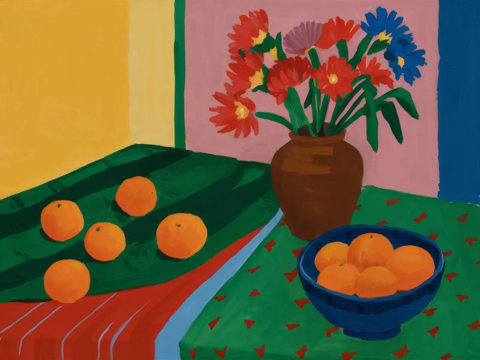 Tangerine Floor Arrangement canvas by Fable Tempa