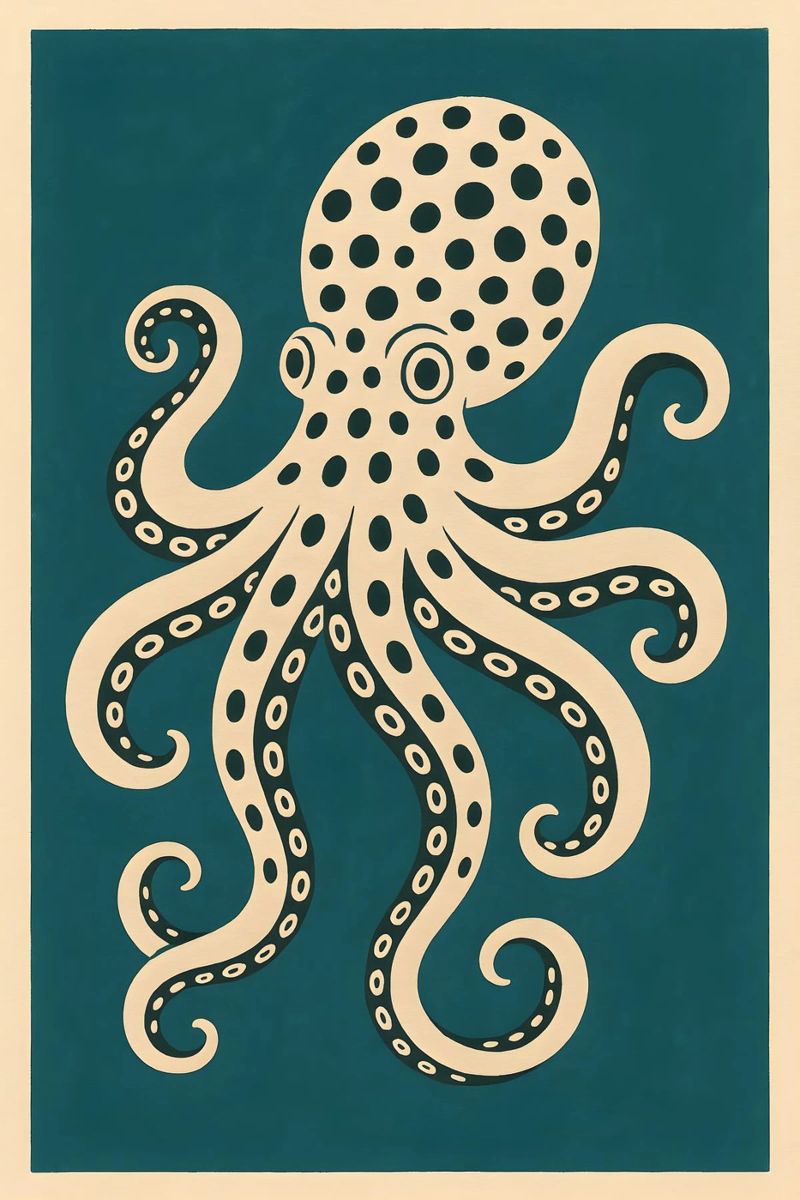 Midnight Coral Octopus poster de Art.Piece