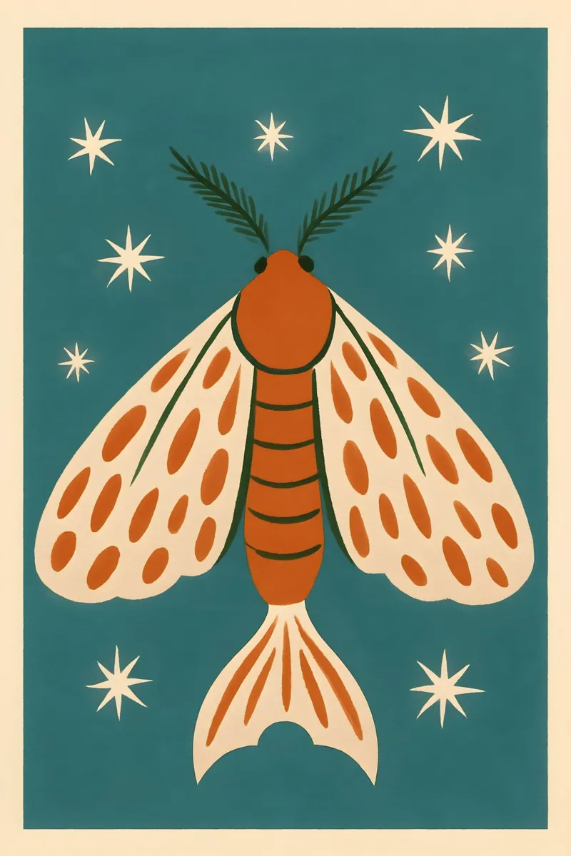 Celestial Elemental Moth carta hahnemühle da Art.Piece