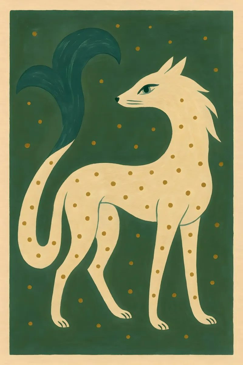 Emerald Sea Fox canvas met Baklijst van Art.Piece