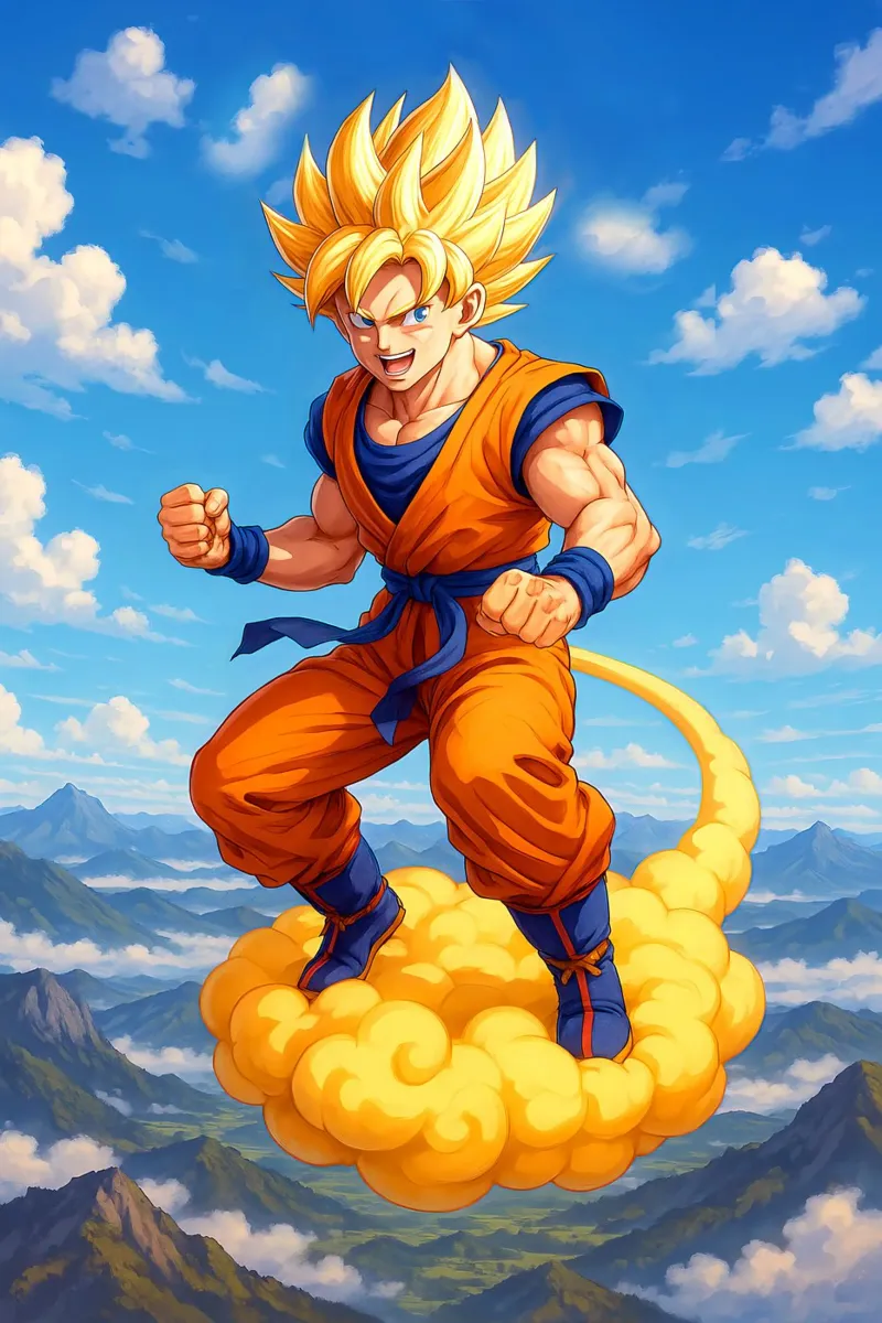 Son Goku poster con telaio in legno da Agus Creative
