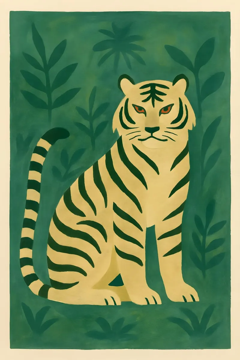 Jungle Sentinel Tiger carta hahnemühle da Art.Piece