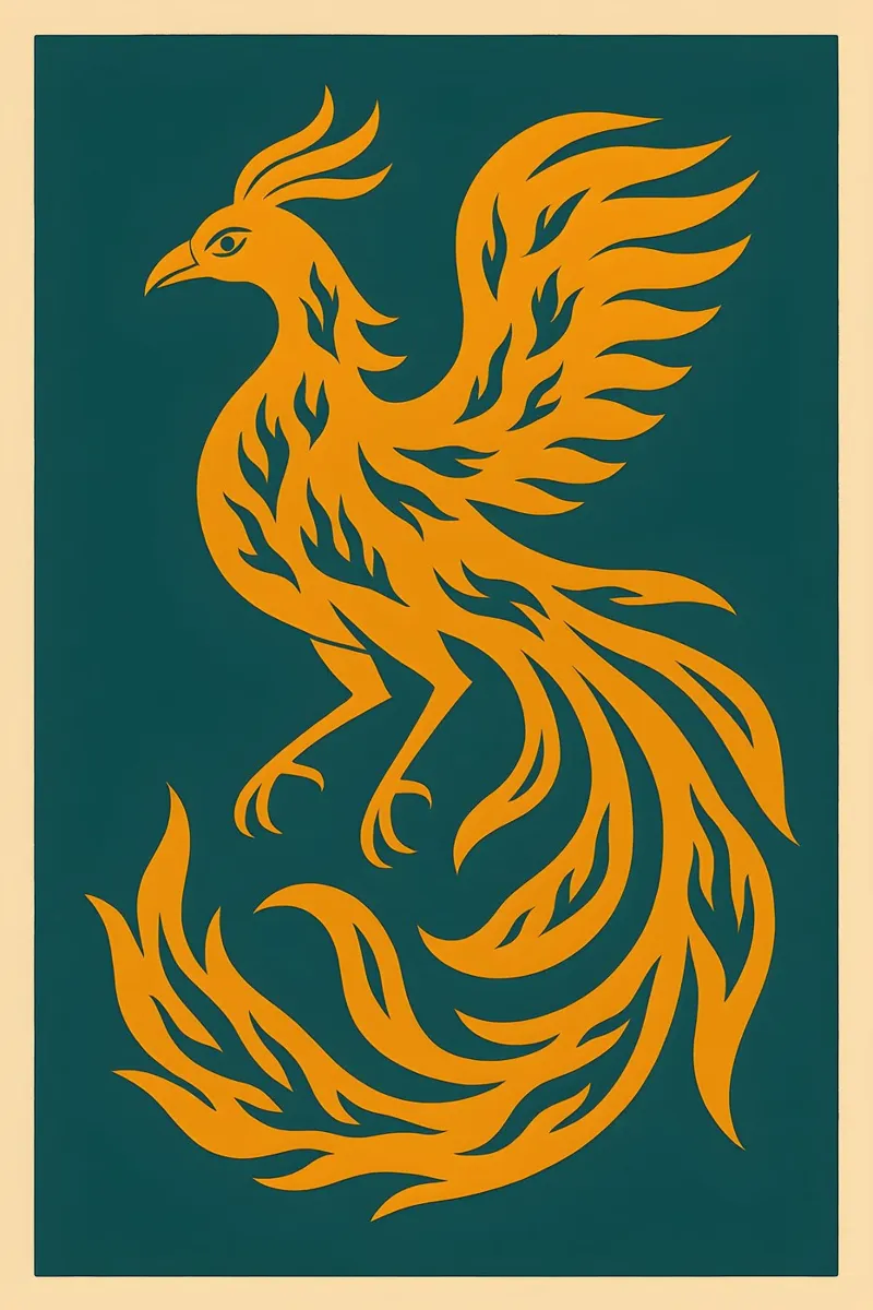 Ember Rebirth Phoenix | Harry Potter Iconic poster con telaio in plastica da Art.Piece