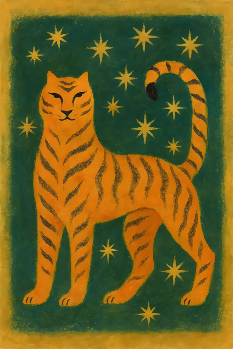 Stardust Sentinel Tiger alluminio dibond da Art.Piece