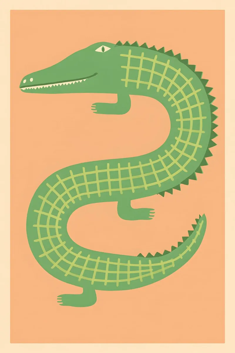 Mint Mosaic Crocodile carta hahnemühle da Art.Piece