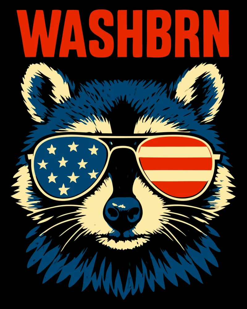 WASHBRN Procione fresco - stile americano poster con telaio in plastica da LM2KONE