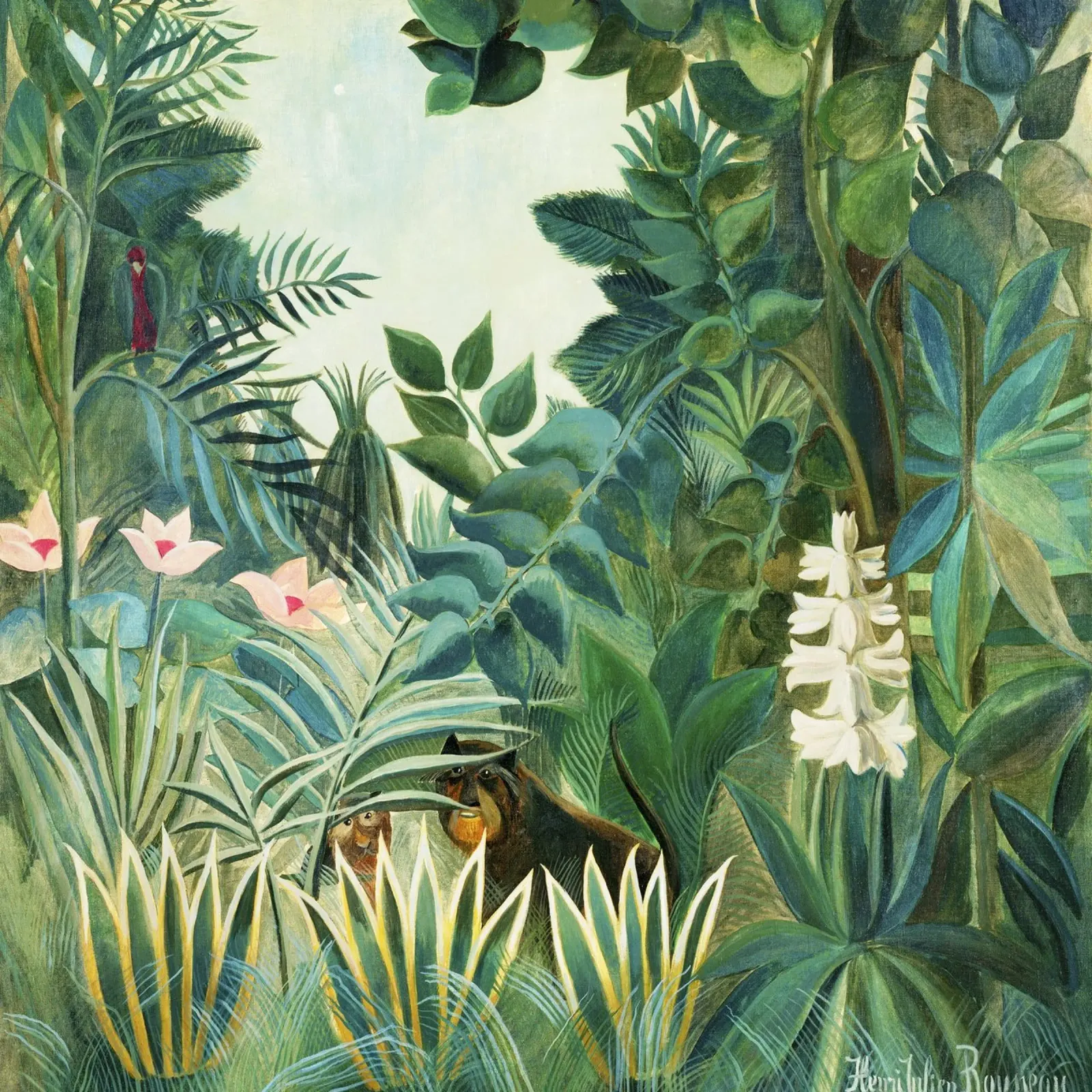 La giungla equatoriale di Henri Rousseau (1909) pellicola backlit da Art History