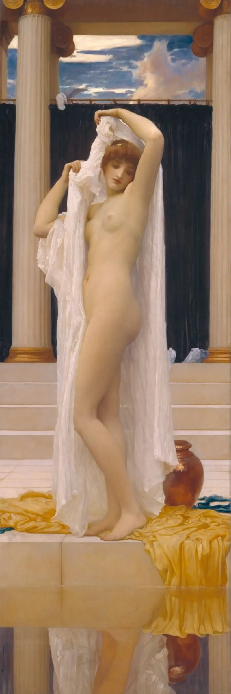 Il bagno di Psiche di Frederic Leighton (1890) pellicola backlit da Venus Art