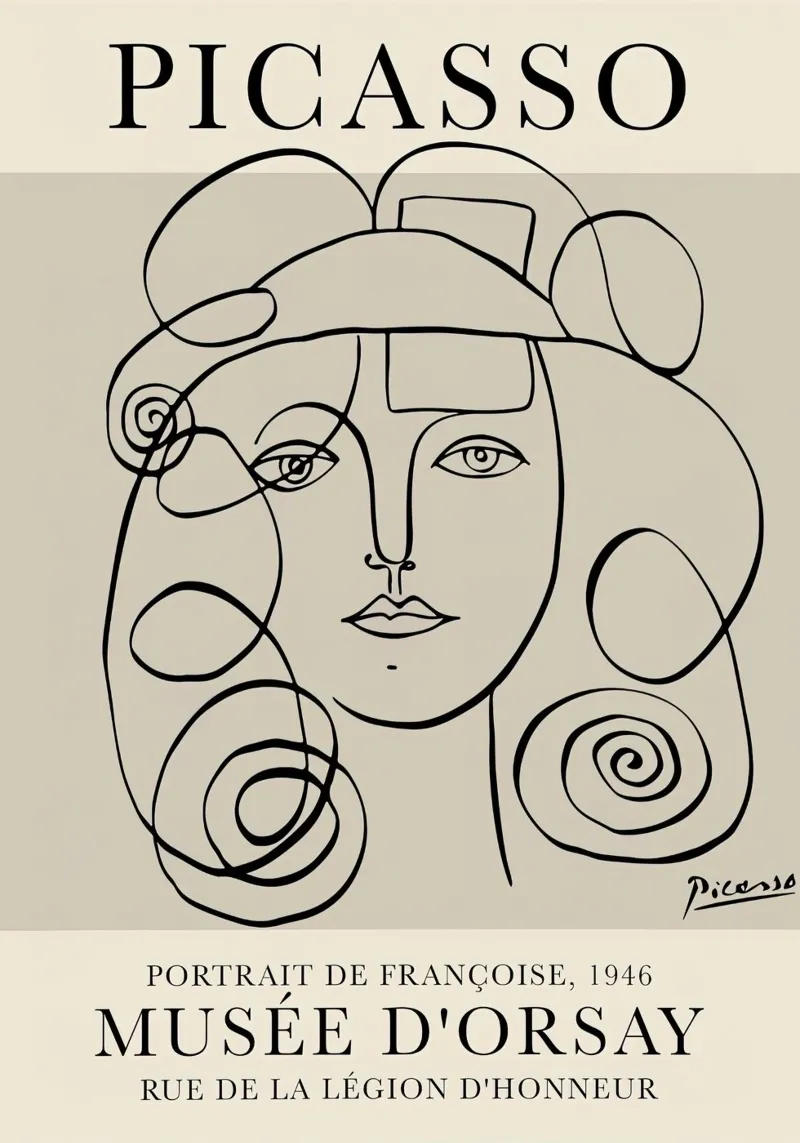 Picasso Ritratto di Francoise Gilot 1946 pellicola backlit da Jam Poster