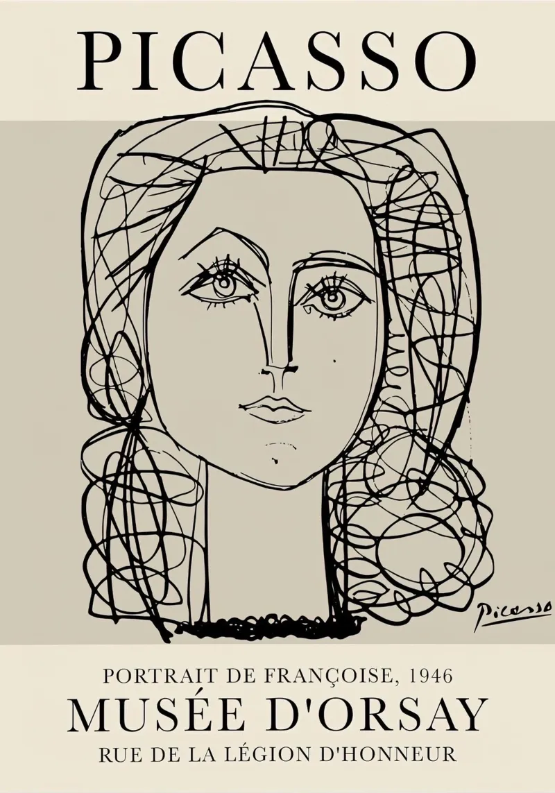 Picasso Ritratto di Francoise Gilot pellicola backlit da Jam Poster