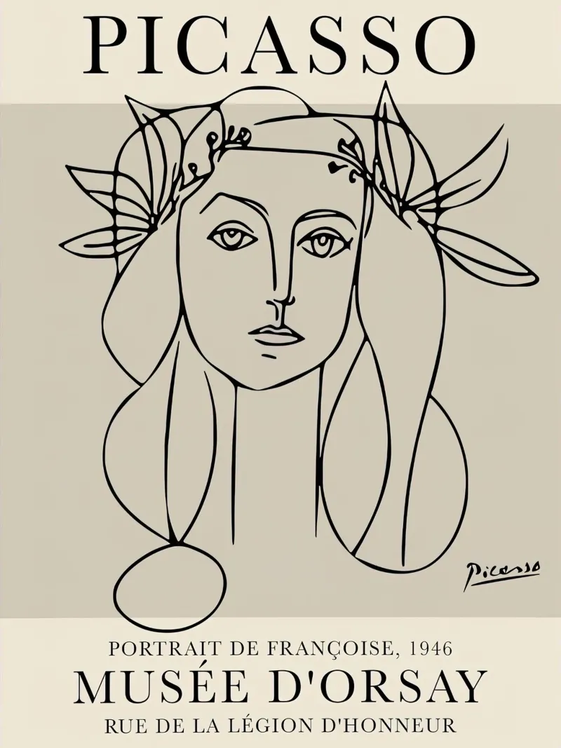 Picasso Ritratto di Francoise pannello forex da Jam Poster