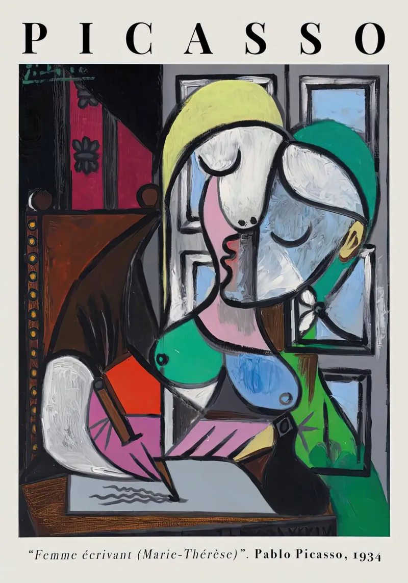 Picasso Donna che scrive Marie-Therese 1934 alluminio dibond da Jam Poster