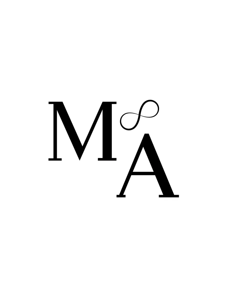 M A Infinity Monogram - Poster, T-Shirt, Accessories poster with wooden frame by StrindesignStudio