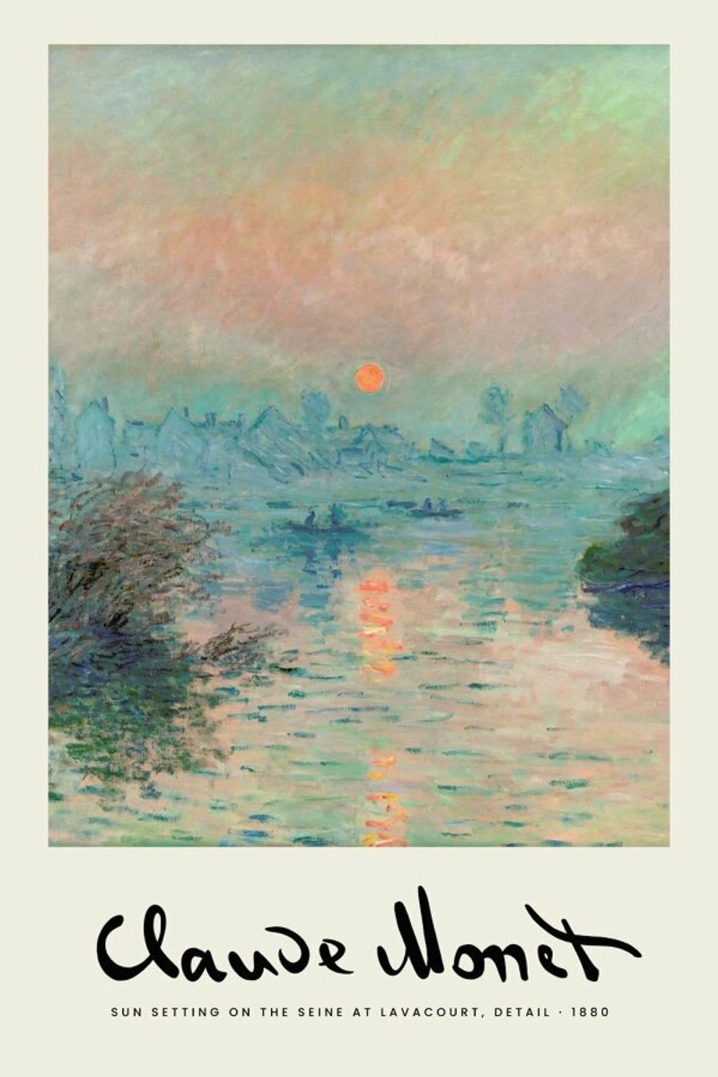 Monet – Signed Sun Setting on the Seine Poster von Vintage by JUNIQE