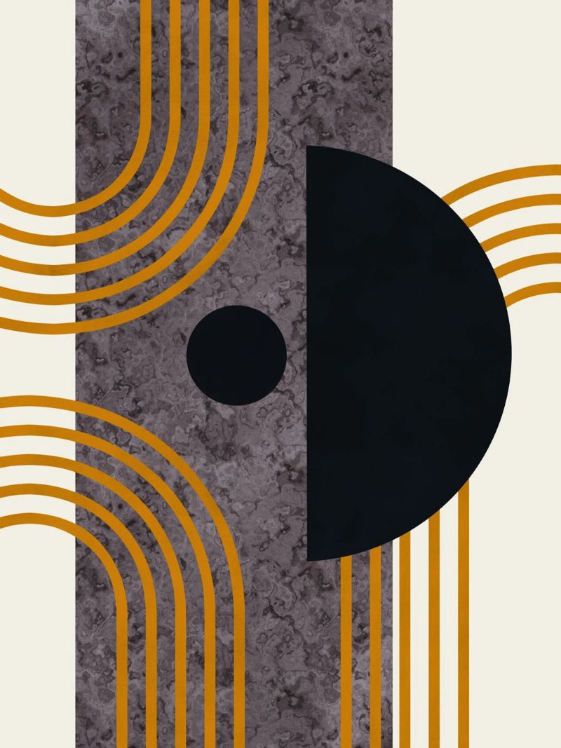 Mid century marble poster by Little Dean