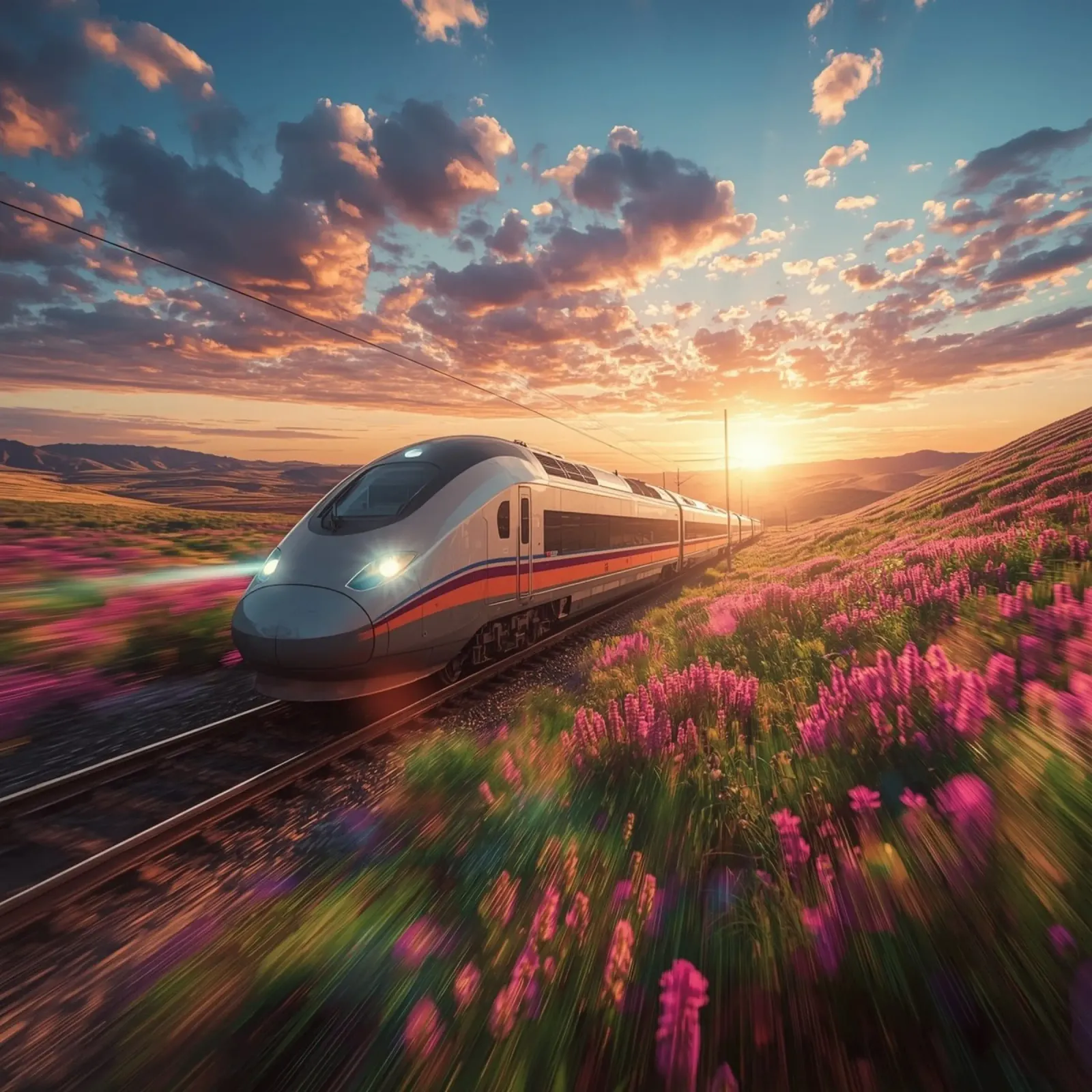 moderno treno proiettile poster con telaio in plastica da van hellen