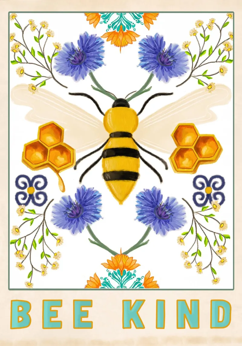 Bee Kind alluminio dibond da Claudiabrueggen