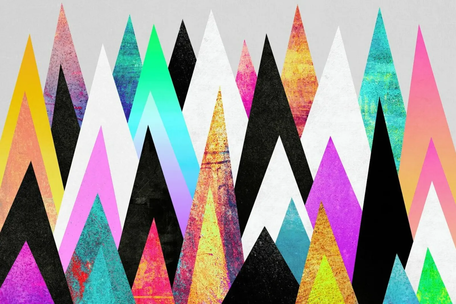 Colorful Peaks poster con telaio in alluminio da Elisabeth Fredriksson