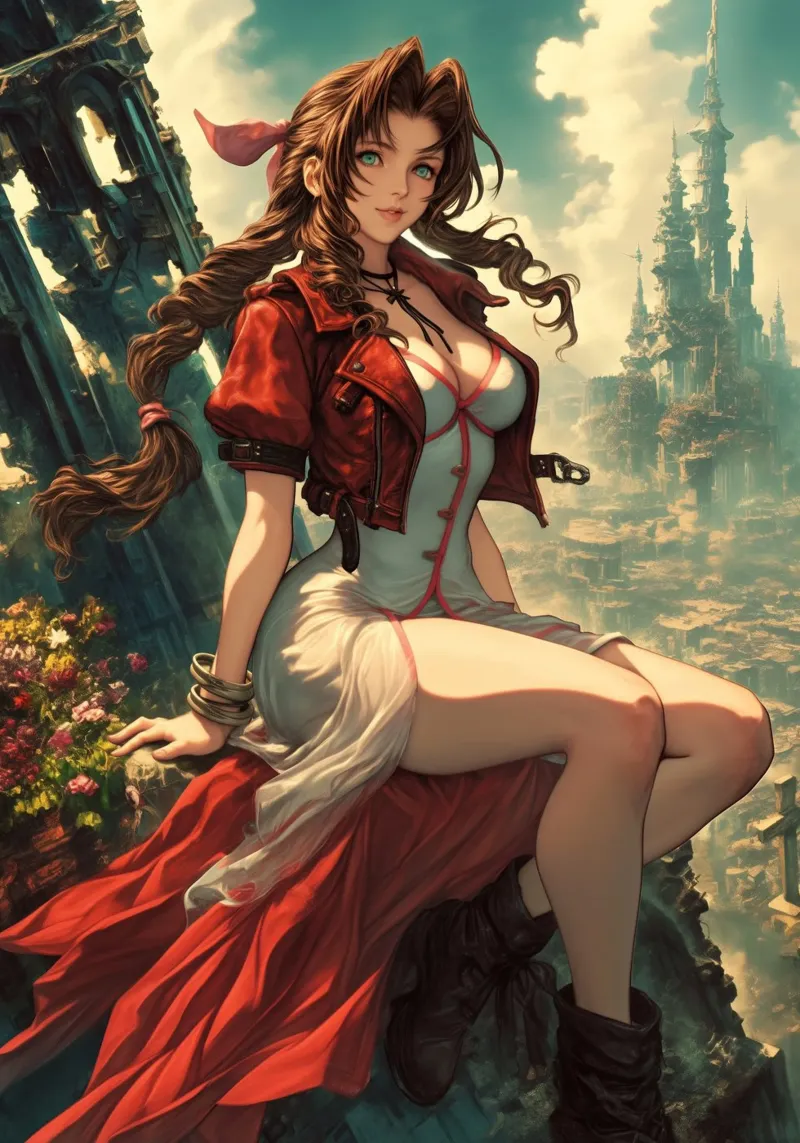 Aerith Gainsborough Final Fantasy VII pellicola backlit da Fleur de Lys