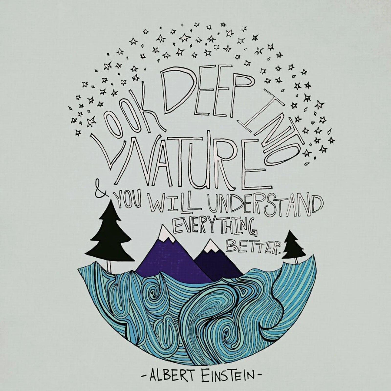Einstein Nature poster avec cadre en plastique de Leah Flores